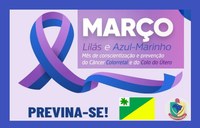 Campanha Março Azul-Marinho e Lilás alerta para prevenção do câncer colorretal e do útero em Carrapateira/PB